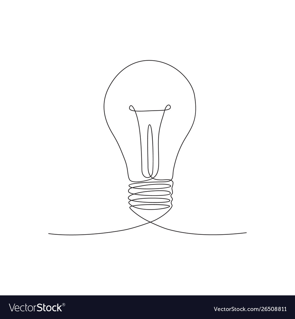 Bulb one line Royalty Free Vector Image - VectorStock