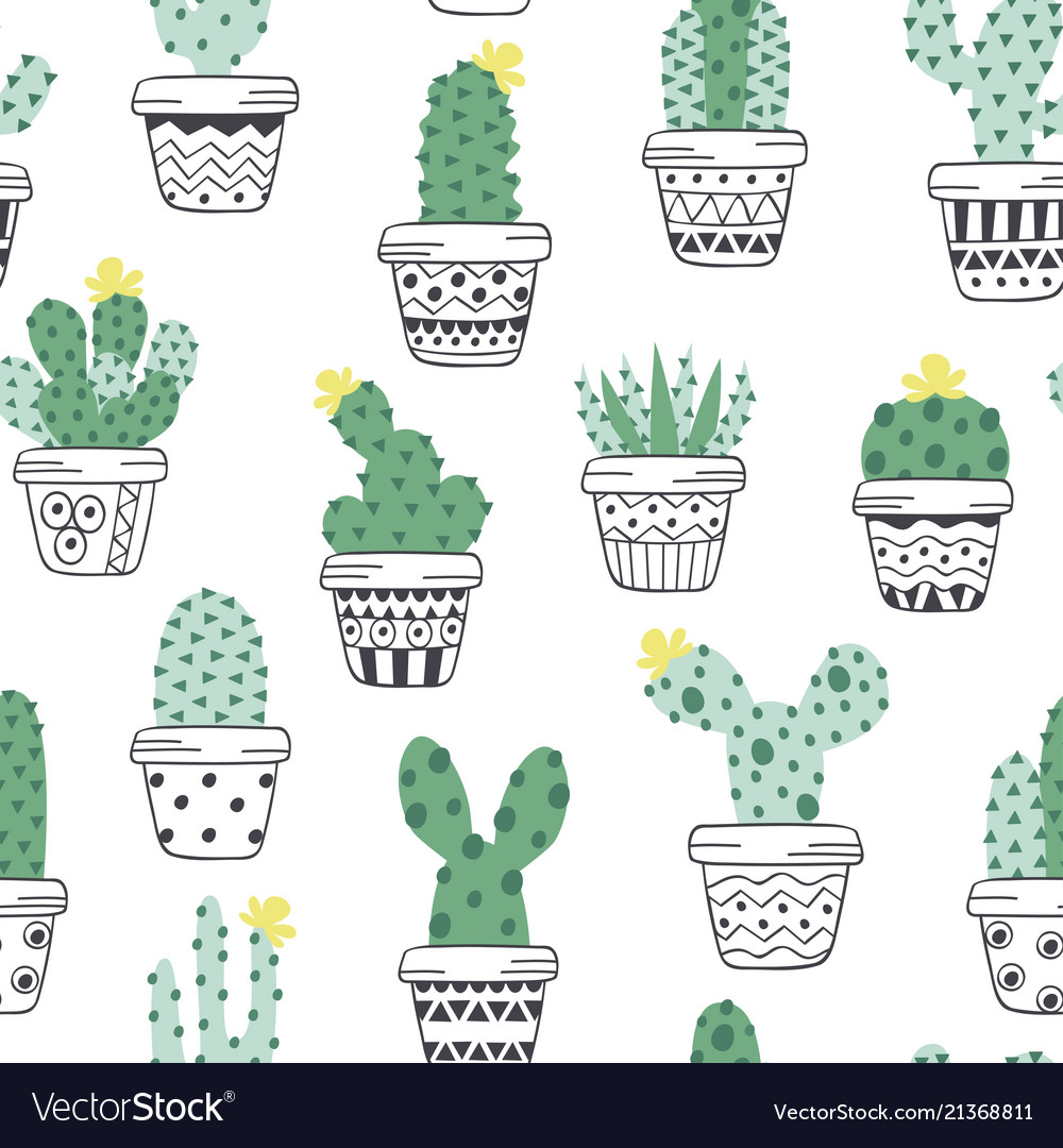 Cactus Pattern in Pots