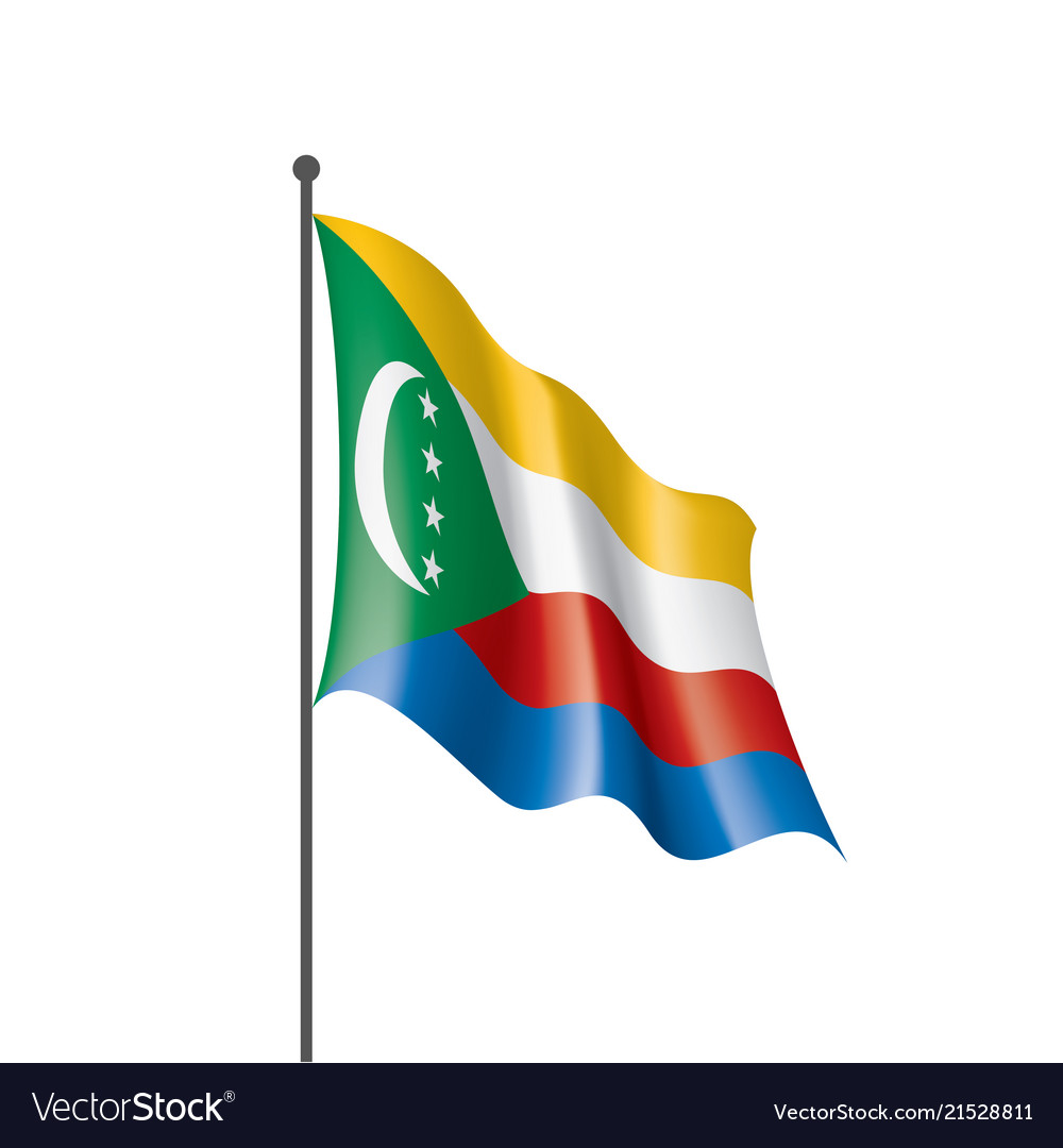 Comoros flag on a white Royalty Free Vector Image