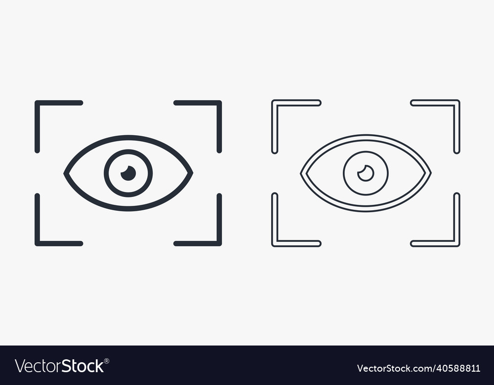Eye scan icon security check symbol vector image Eye scan icon security check symbol