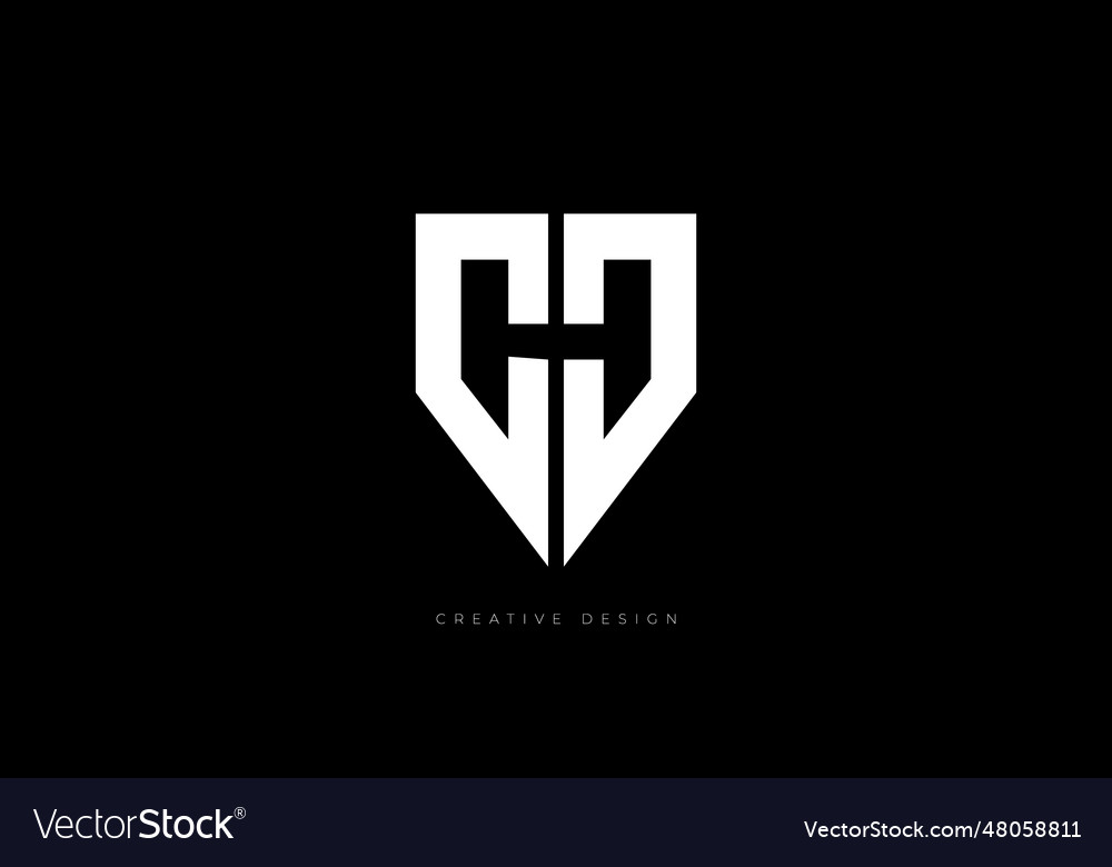 Hch negative space letter branding concept