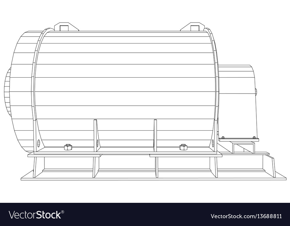 Industrial Equipment Oil And Gas Motor Created Vector Image