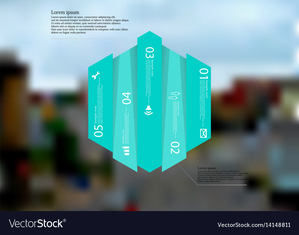 Infographic template with hexagon vertically