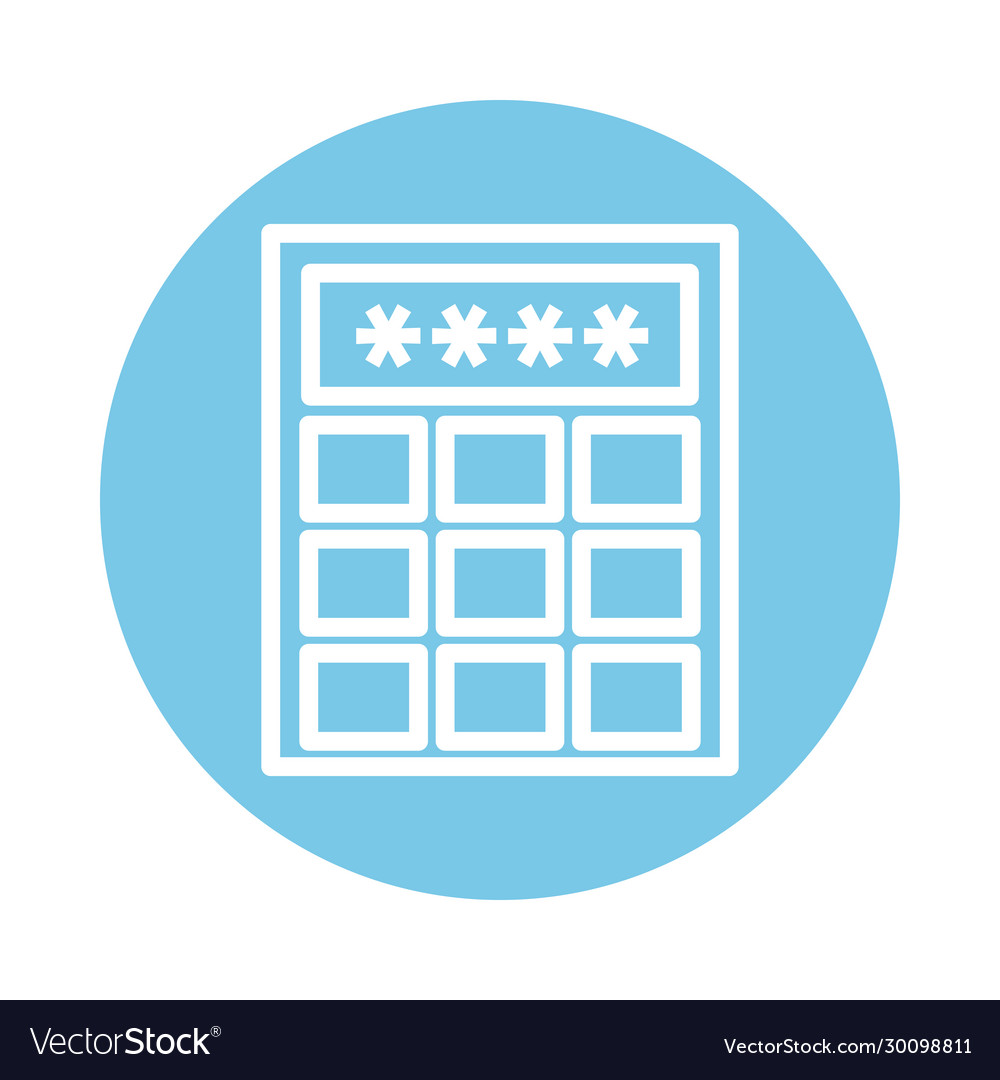 Keyboard with password block and flat style icon