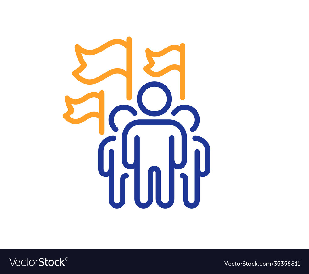 Leadership Line-Icon Erfolg Flag-Zeichen