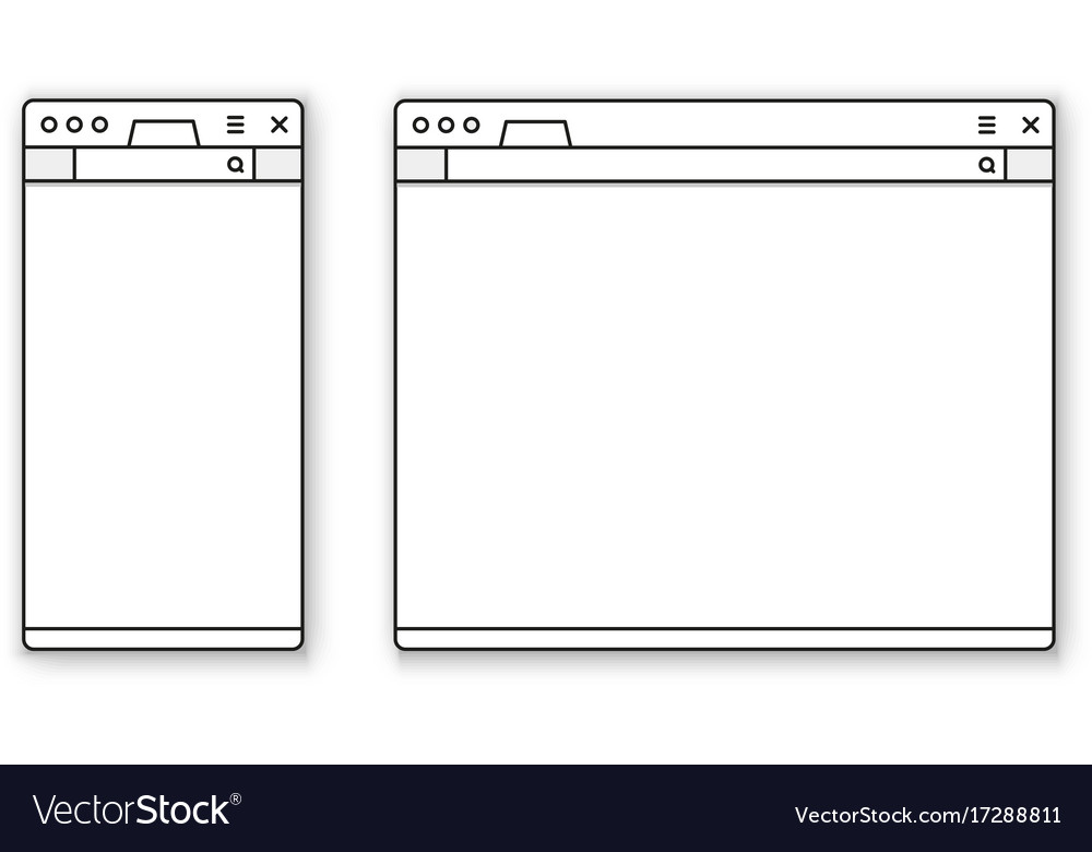 Download Mobile and desktop browser mockup set Royalty Free Vector