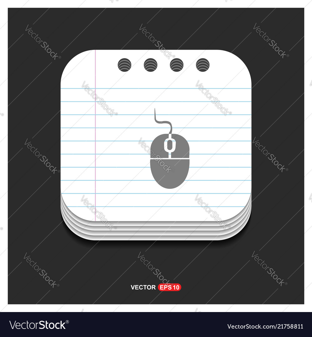 Mouse icon gray on notepad style template