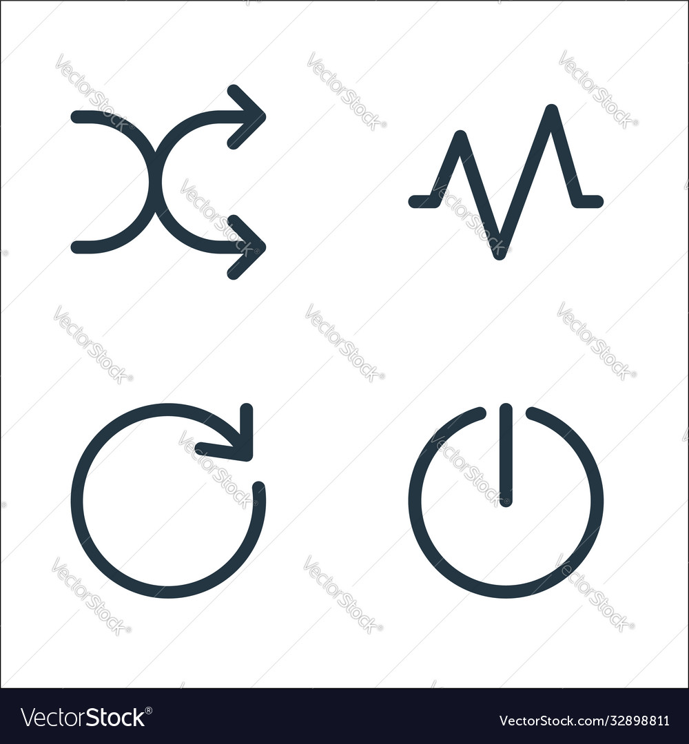 Multimedia line icons linear set quality