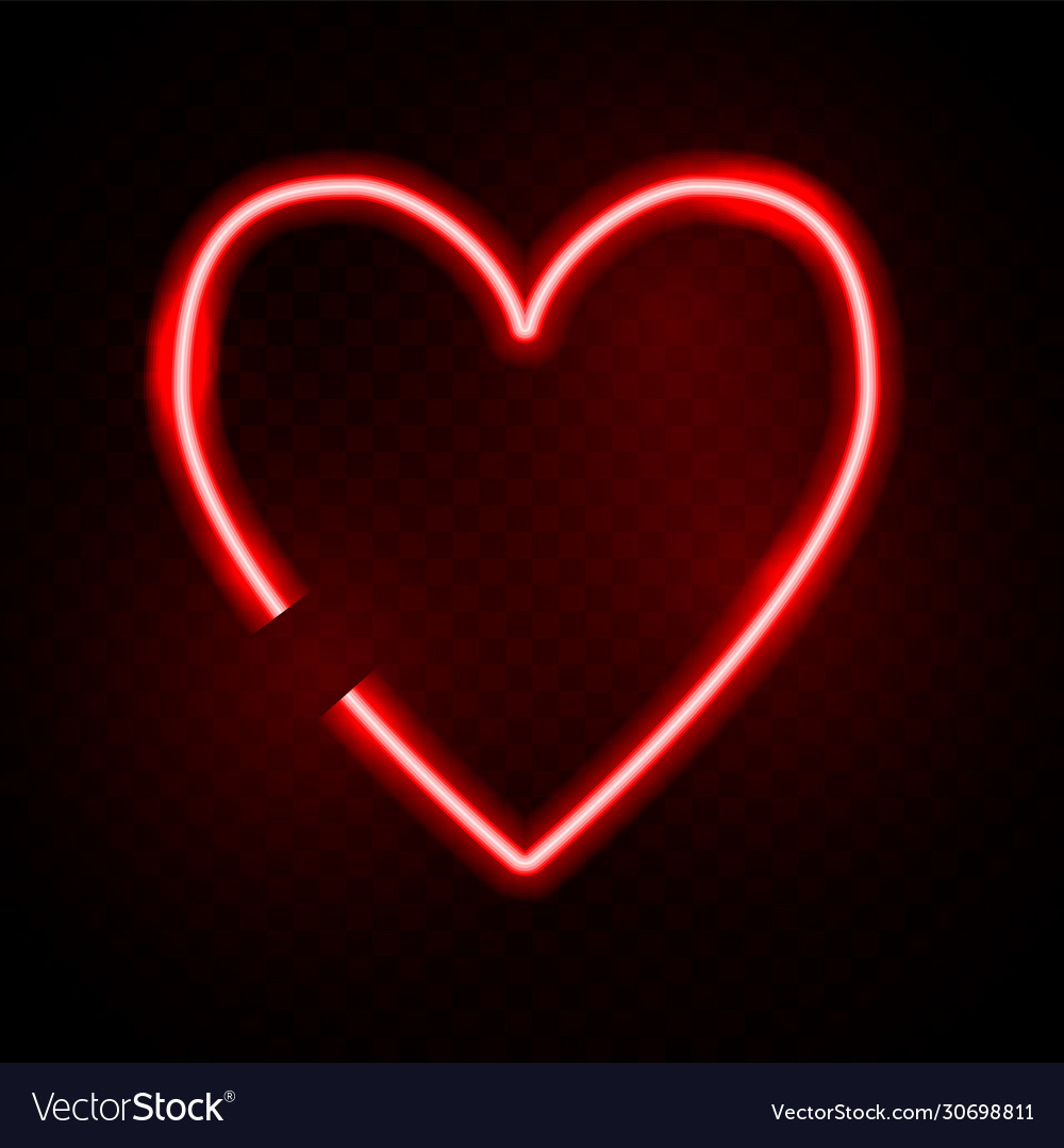 Neon heart valentine day concept love red