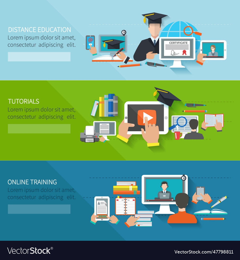 Online education banner Royalty Free Vector Image