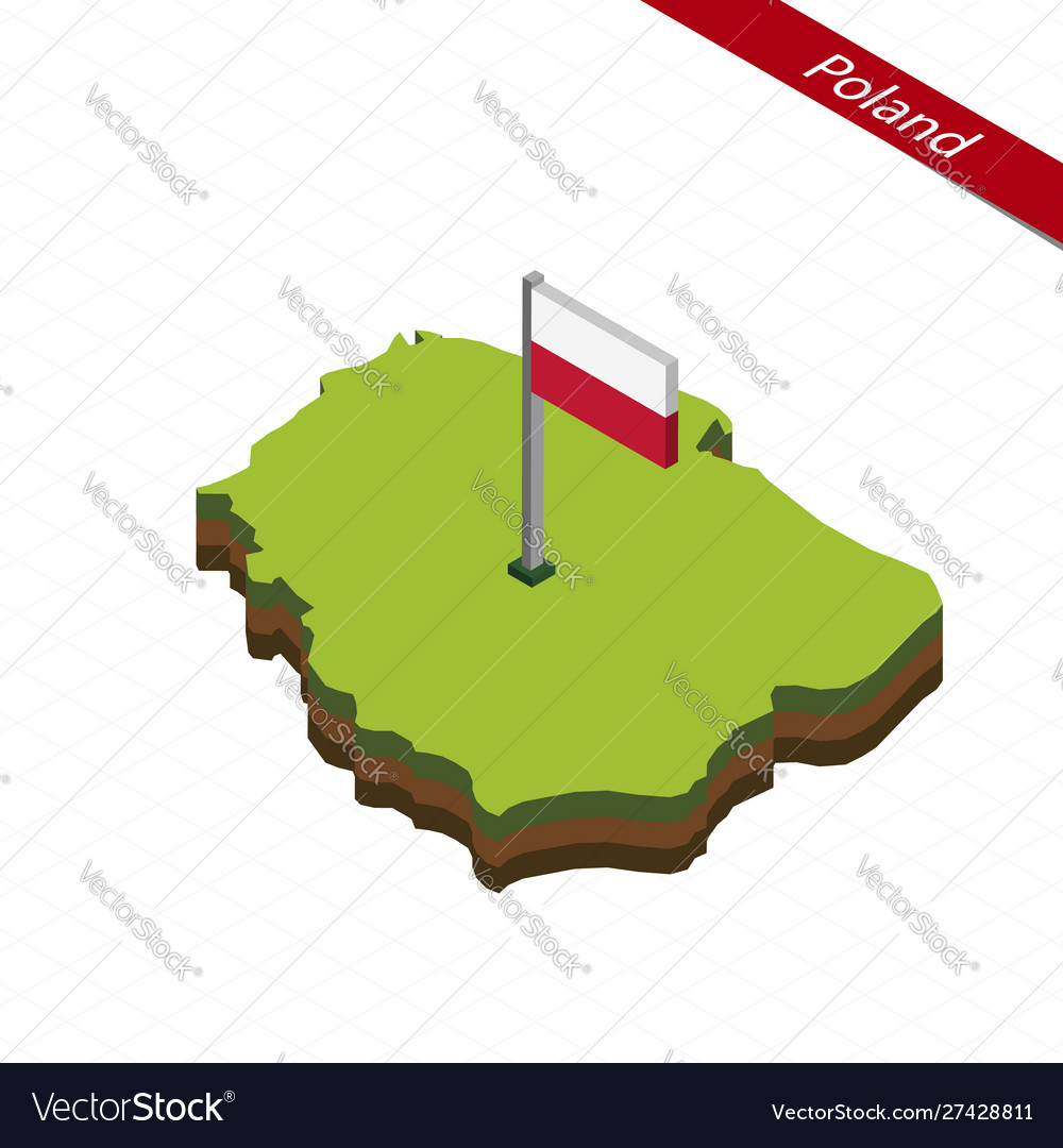 Poland isometric map and flag