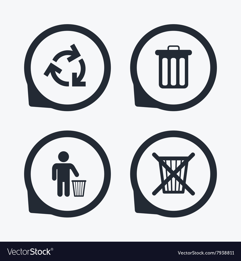 Recycle bin icons reuse or reduce symbol