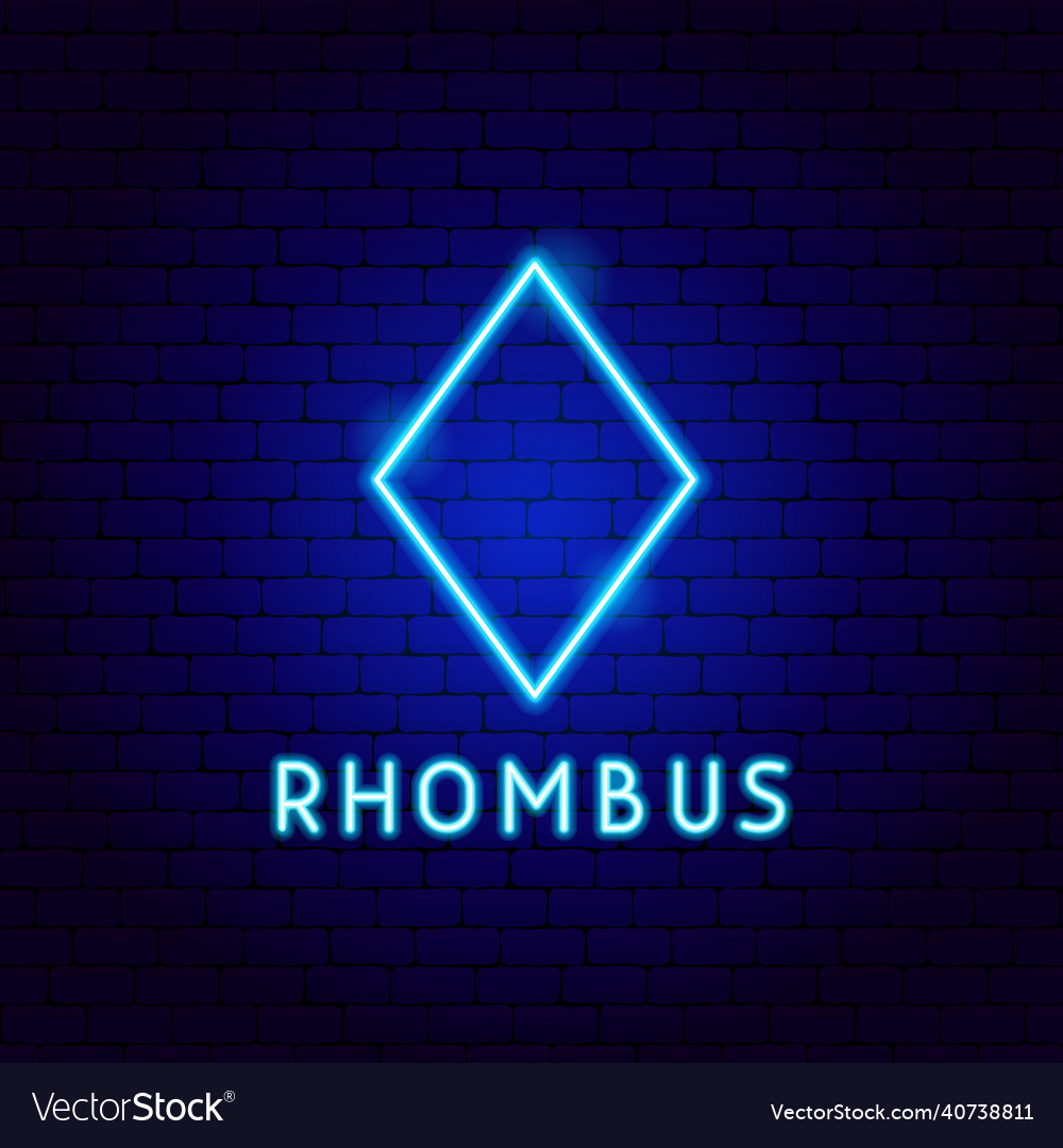 Rhombus neon label