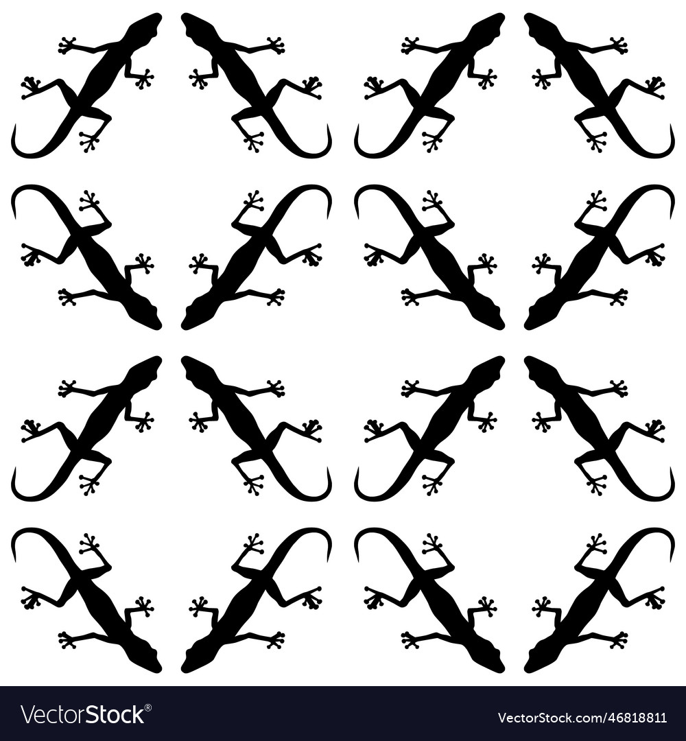 Seamless pattern with gecko lizards endless vector image Seamless pattern with gecko lizards endless