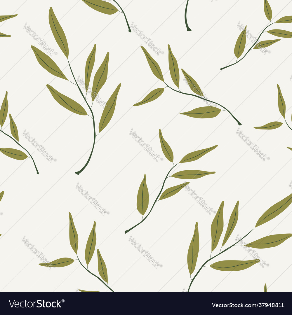 Seamless pattern with olives branches simple
