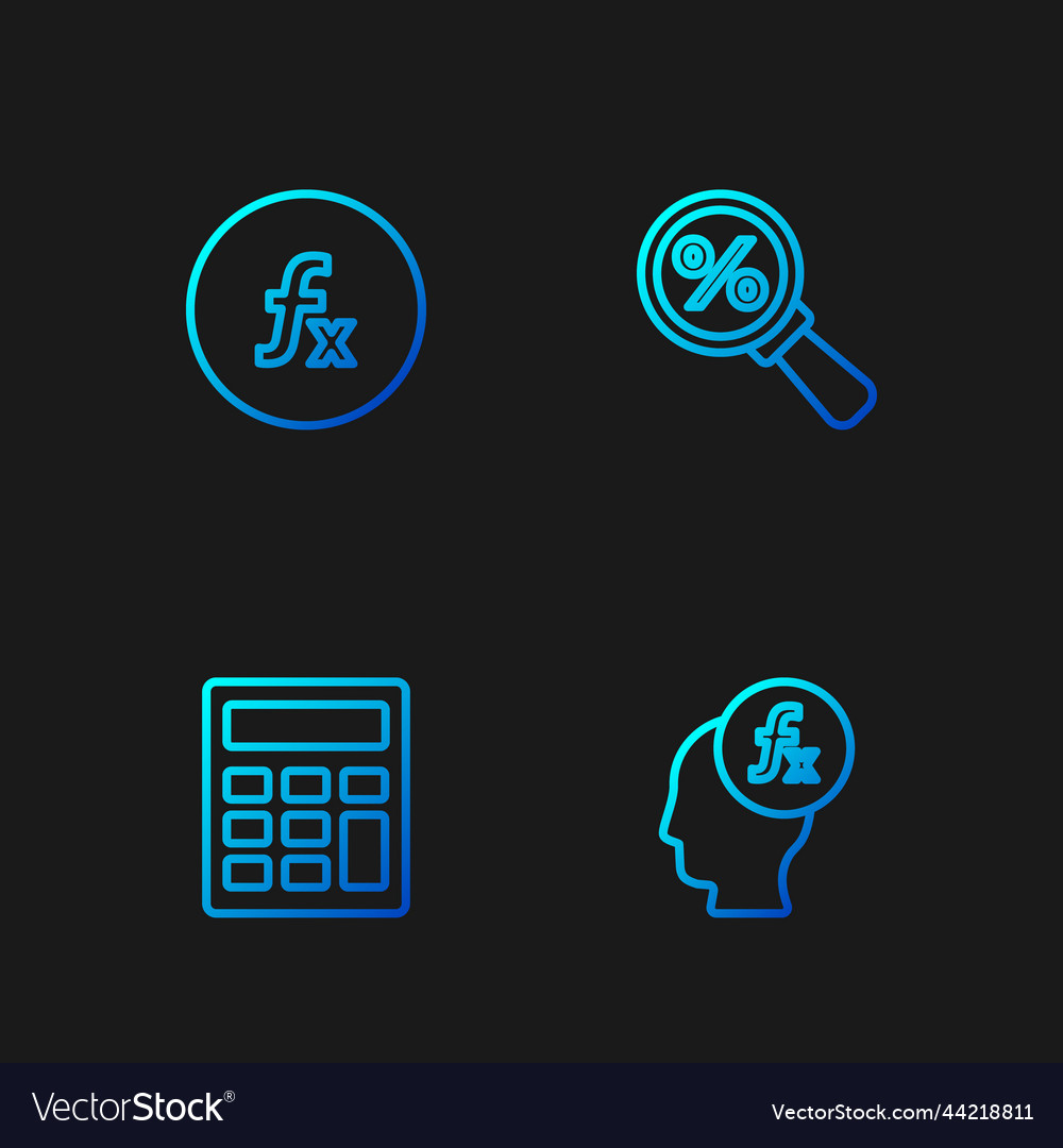 Set line function mathematical symbol calculator vector image Set line function mathematical symbol calculator