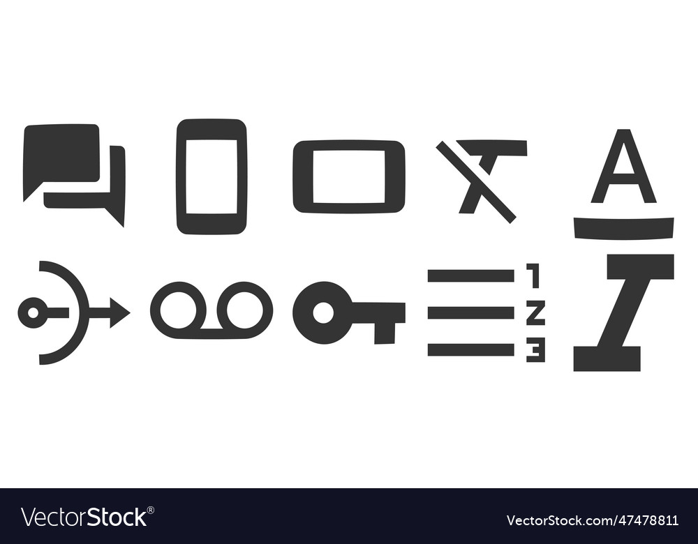 Set of 10 icons text editor line collection