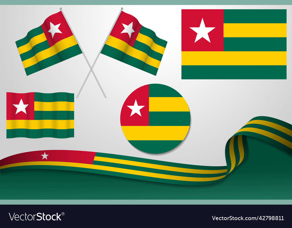 Set of togo flags in different designs Vector Image Set of togo flags in different designs