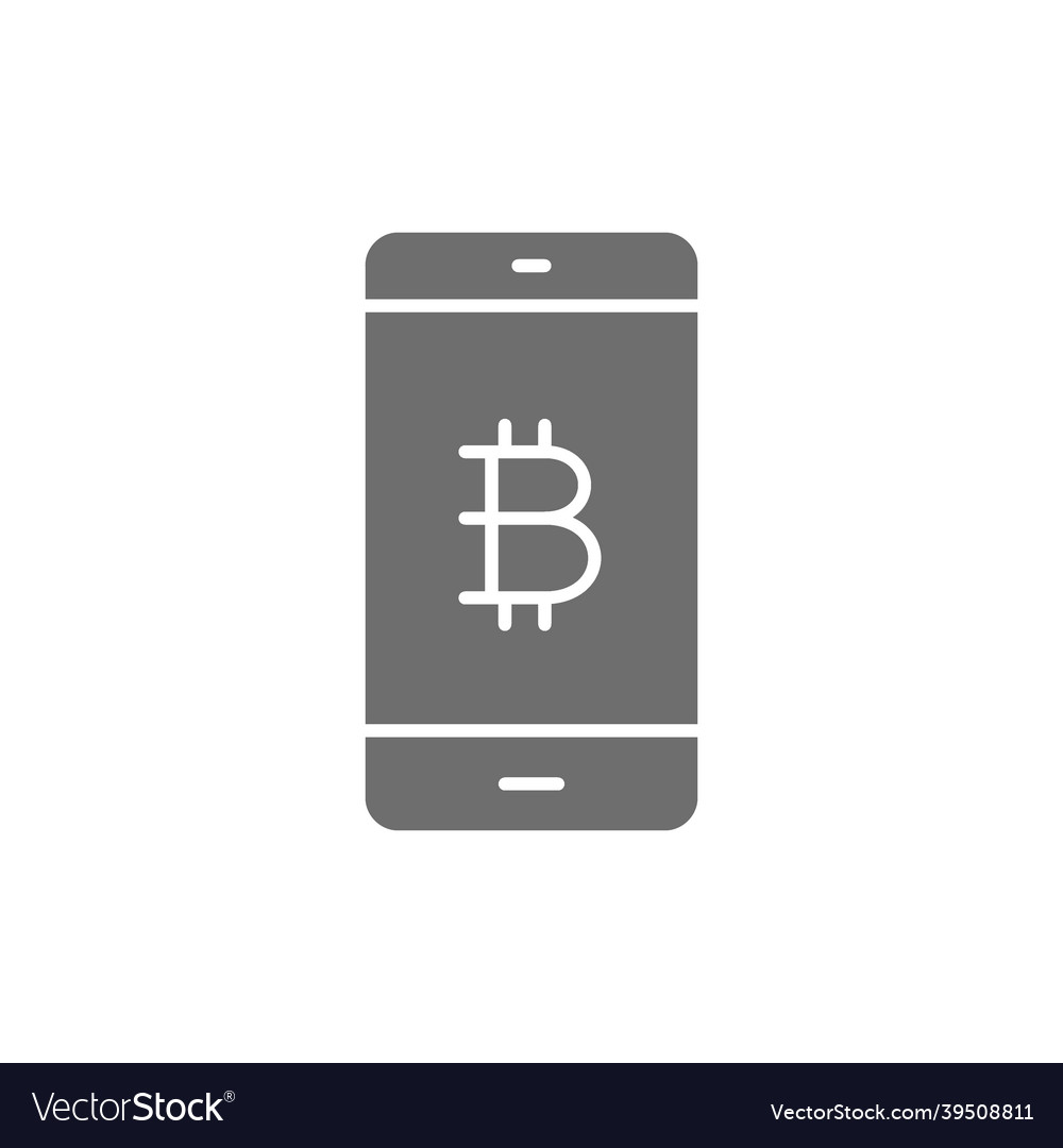 Smartphone display with bitcoin sign blockchain vector image Smartphone display with bitcoin sign blockchain