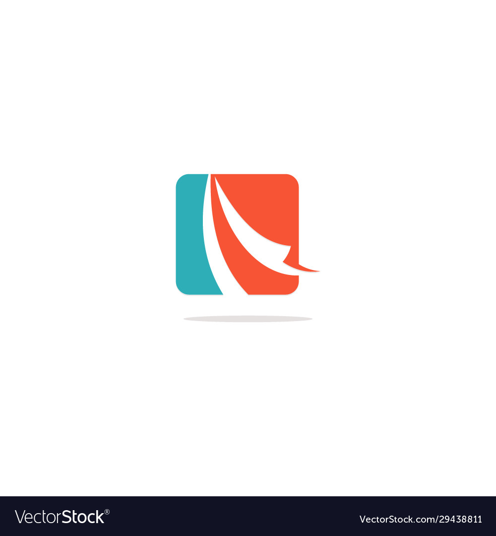 Square abstract loop arrow logo