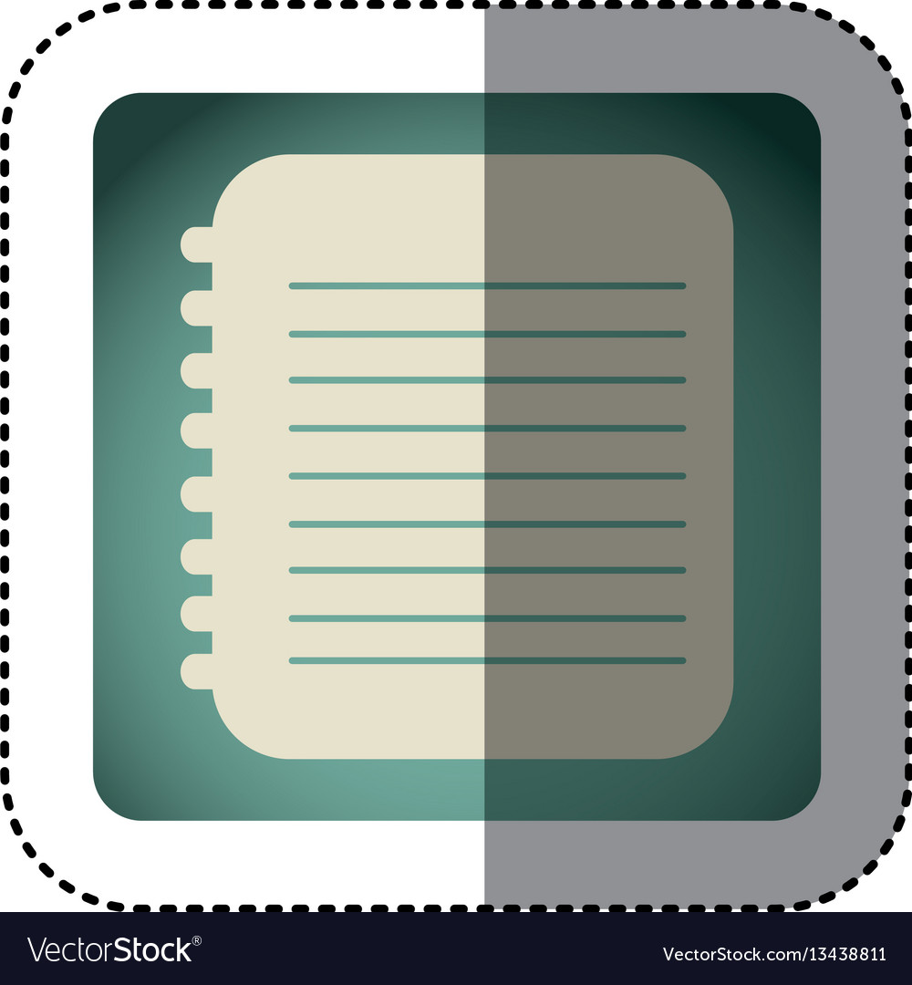 Sticker color square with spiral notebook