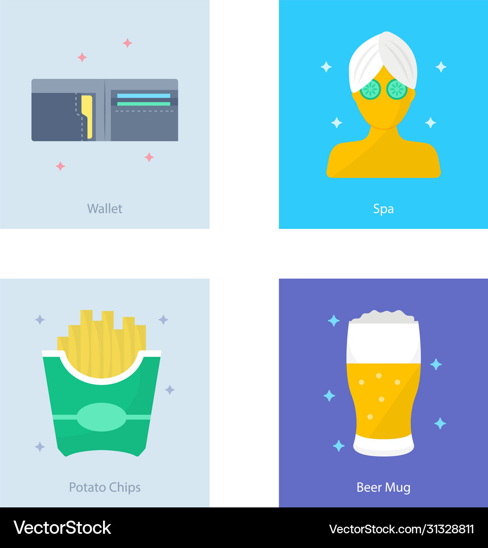 Travel flat icons pack Royalty Free Vector Image