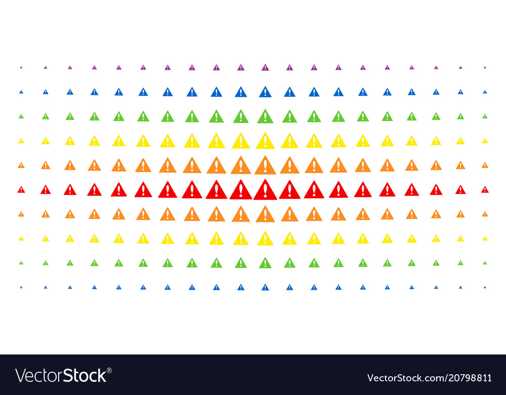 Warning spectrum halftone pattern vector image Warning spectrum halftone pattern