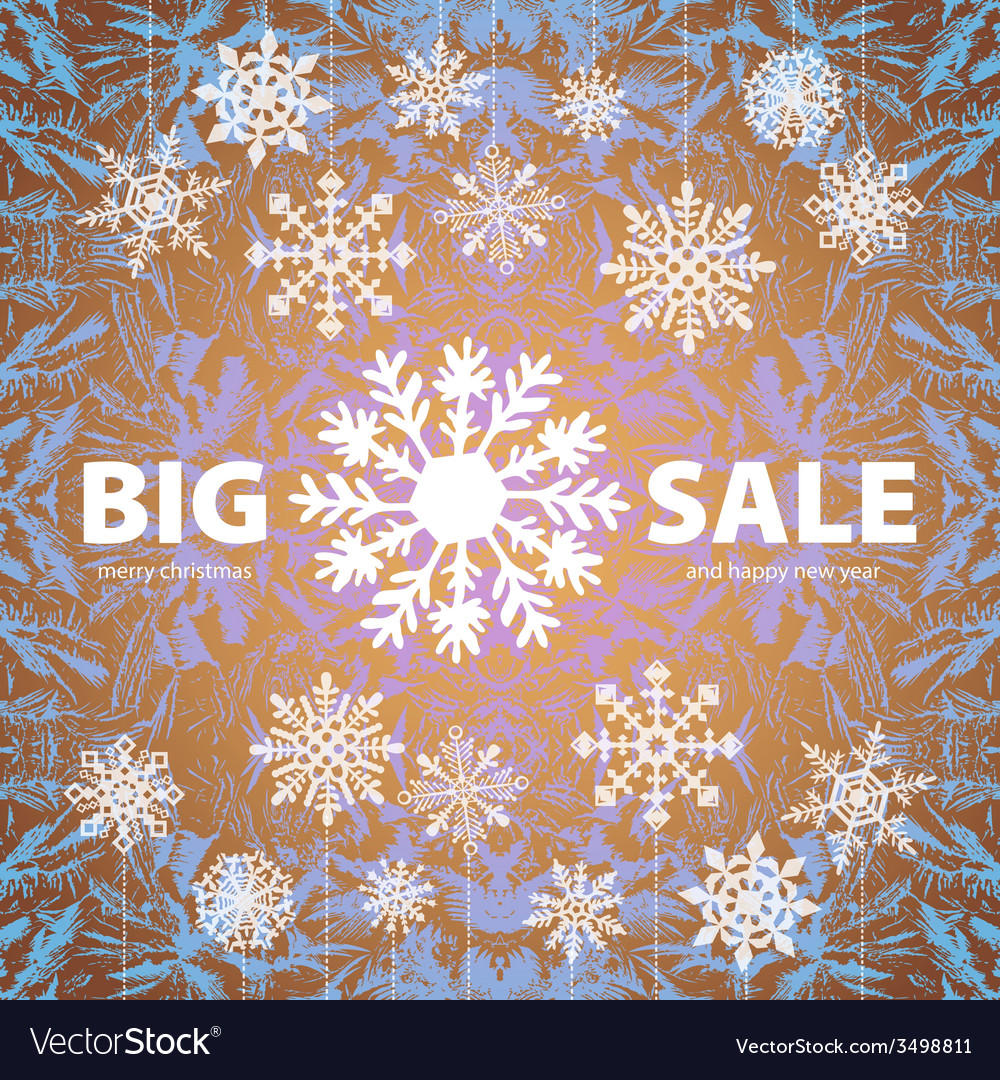 Winter sale background banner and snow christmas