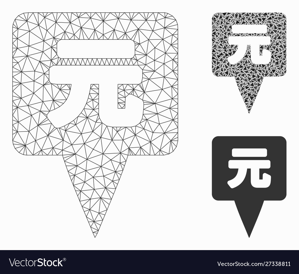 Yuan map pointer mesh network model vector image Yuan map pointer mesh network model
