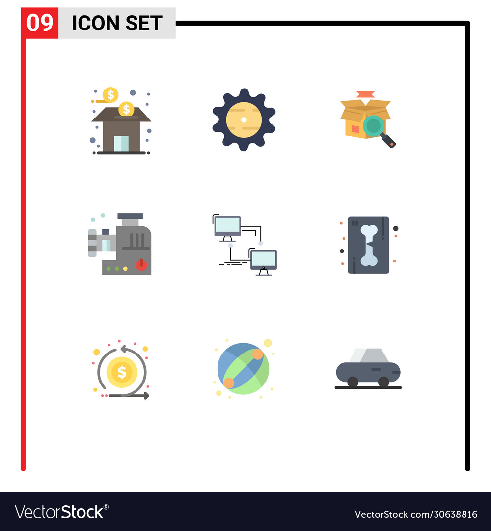 9 flat color concept for websites mobile and apps