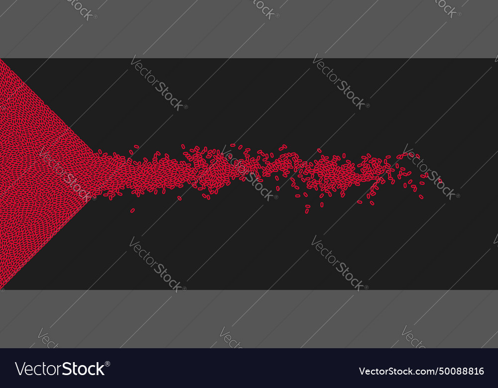 Array with dynamic emitted particles background vector image Array with dynamic emitted particles background