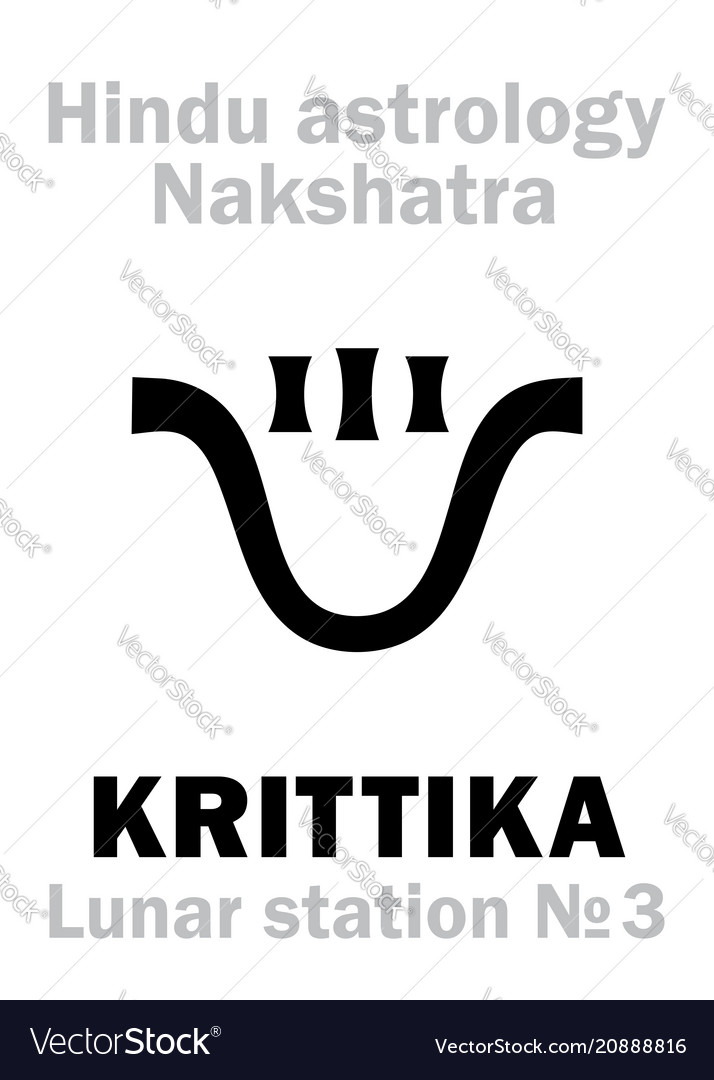 Astrology lunar station krittika nakshatra Vector Image