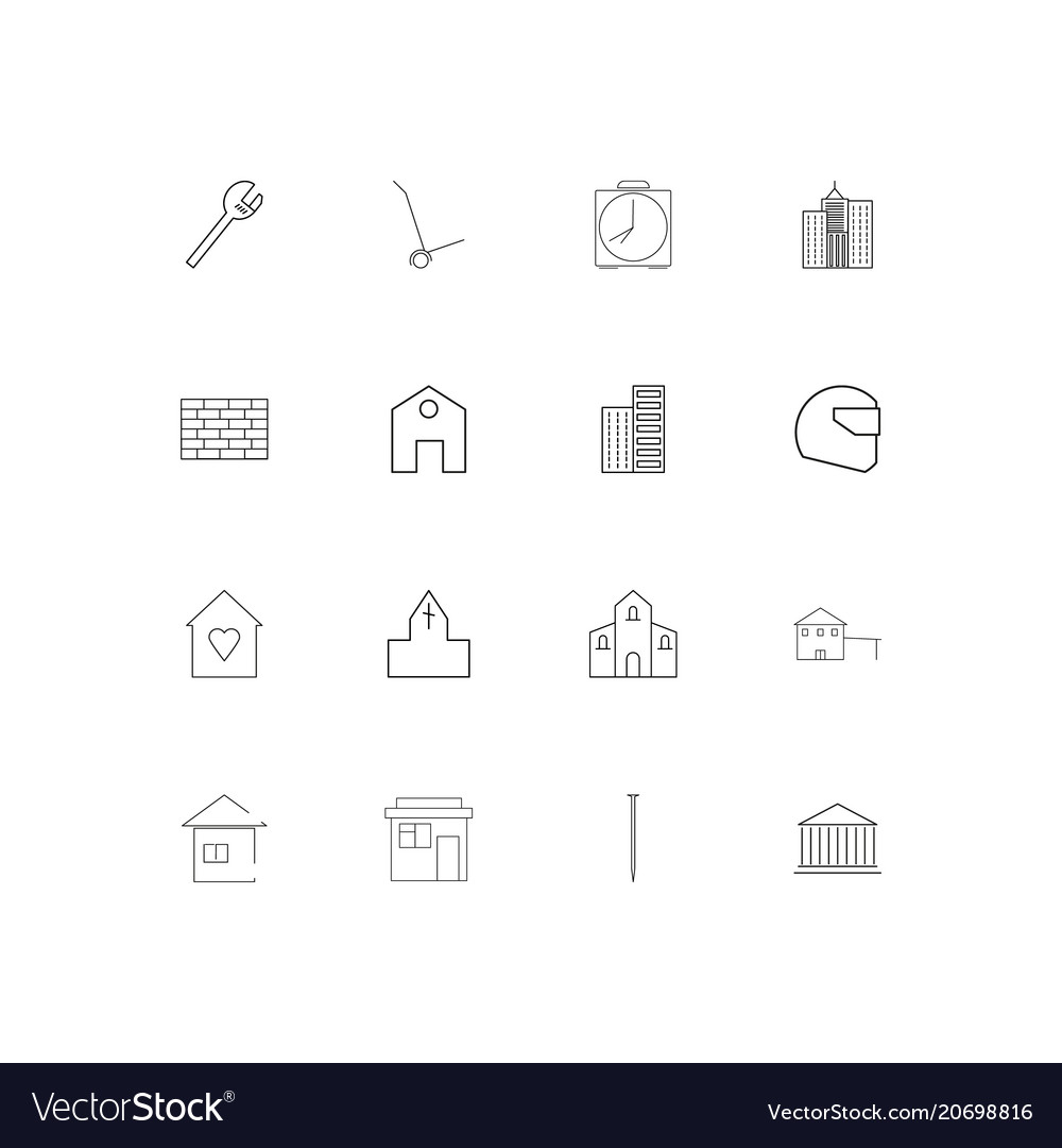 Buildings and constructions simple linear icons