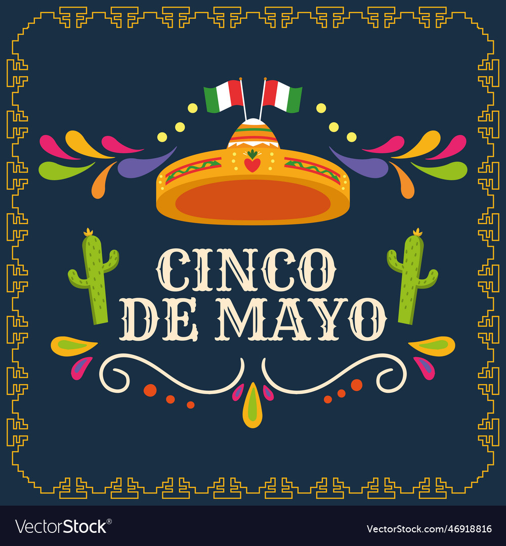 Colored cinco de mayo poster with traditional Vector Image