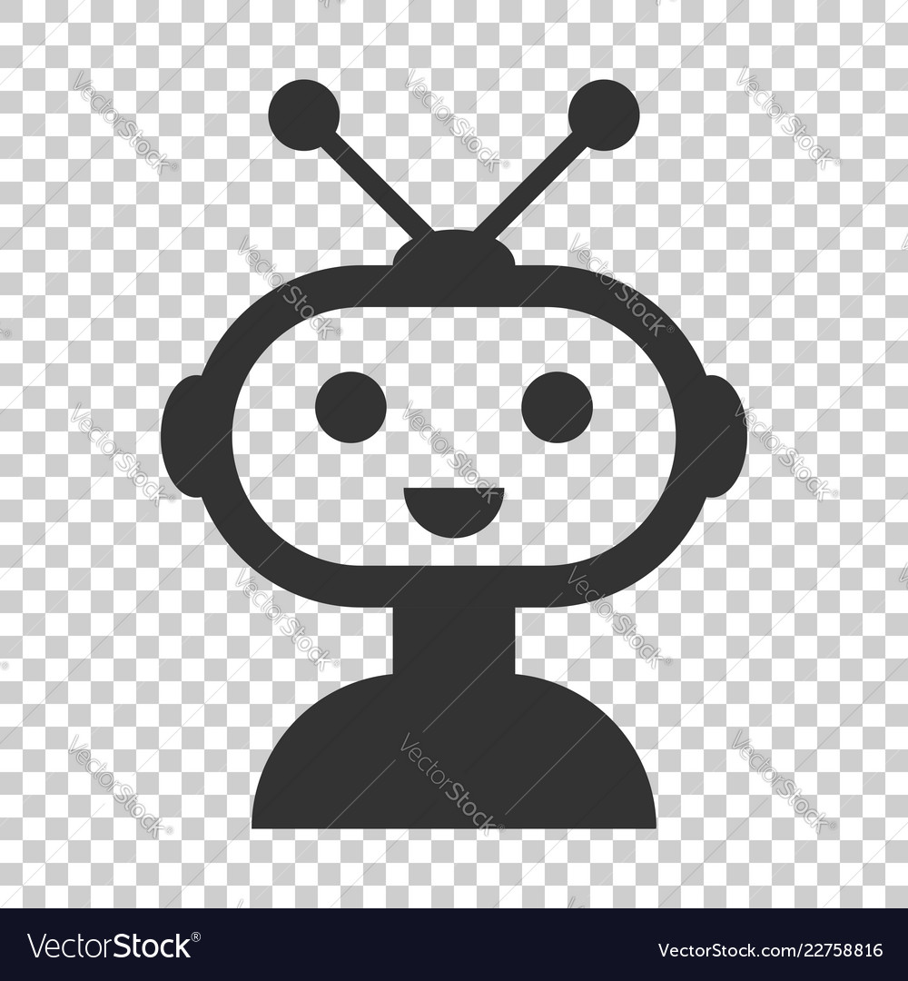Cute robot chatbot icon in flat style bot vector image Cute robot chatbot icon in flat style bot