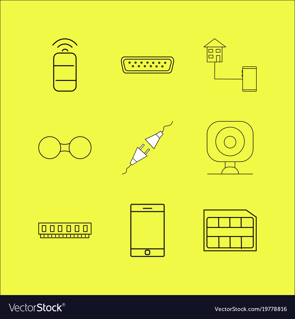 Devices linear icon set simple outline icons