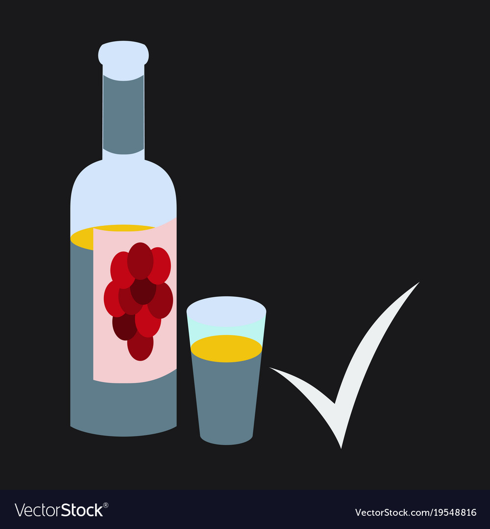 Flat wine bottle it can serve as a layout Vector Image