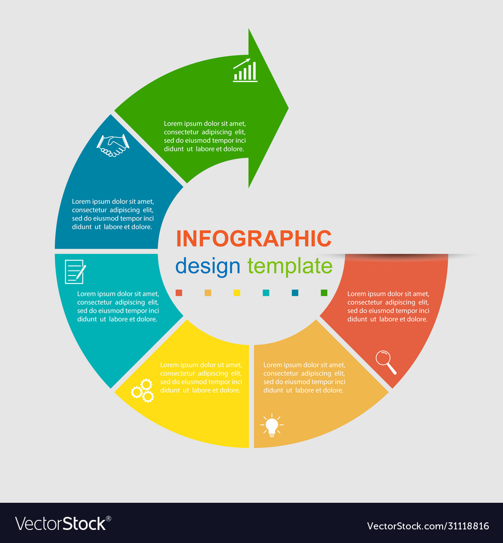 Infographic template for use in a workflow Vector Image
