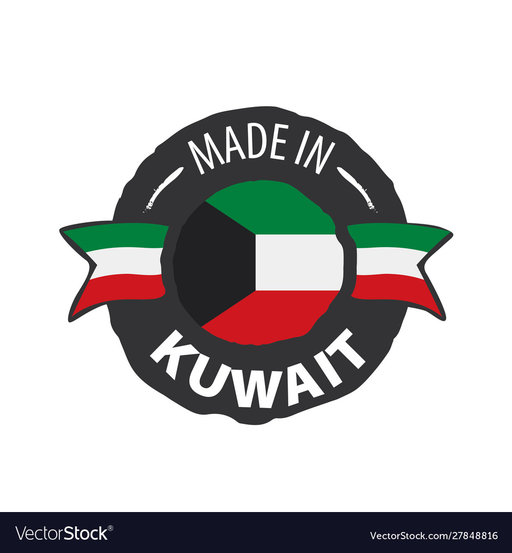 Kuwait flag on a white