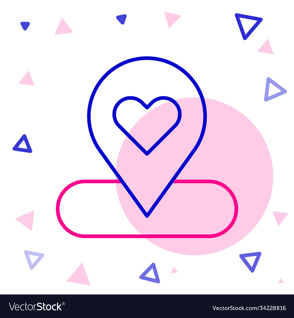 Line map pointer with heart icon isolated on white vector image Line map pointer with heart icon isolated on white