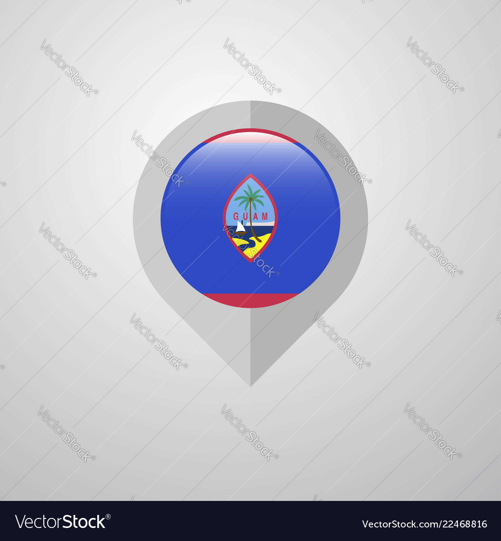 Map navigation pointer with guam flag design