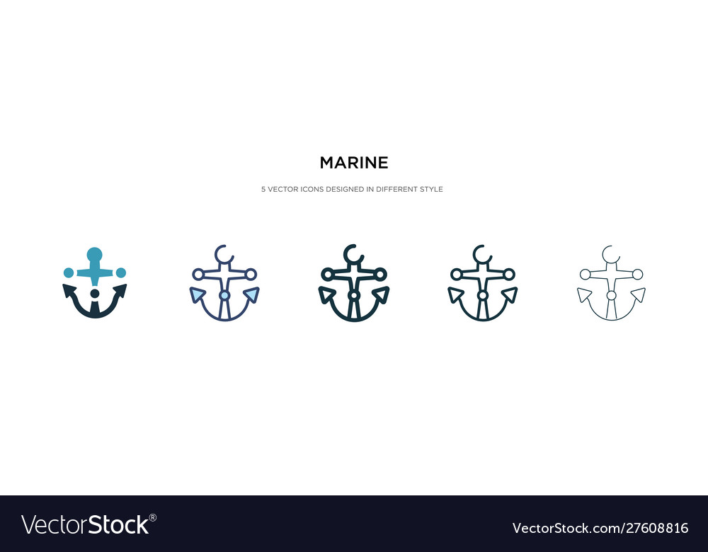 Marine Ikone in verschiedenen Stil zweifarbig