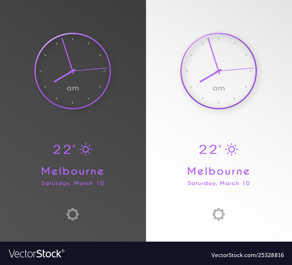 Mobile application interface design clock Vector Image
