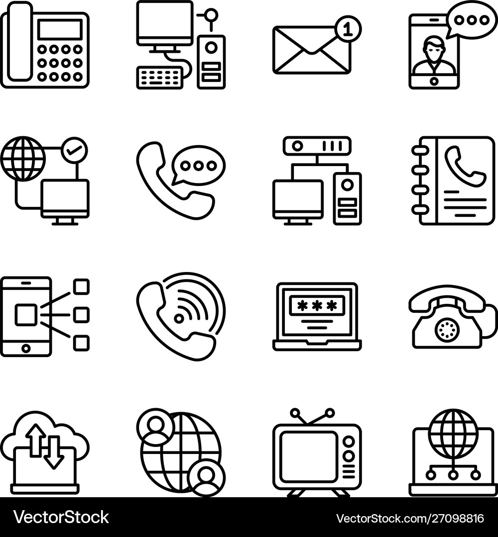 Pack communication technology Royalty Free Vector Image