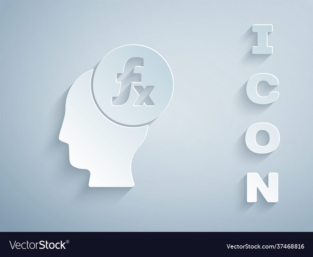 Paper cut function mathematical symbol icon