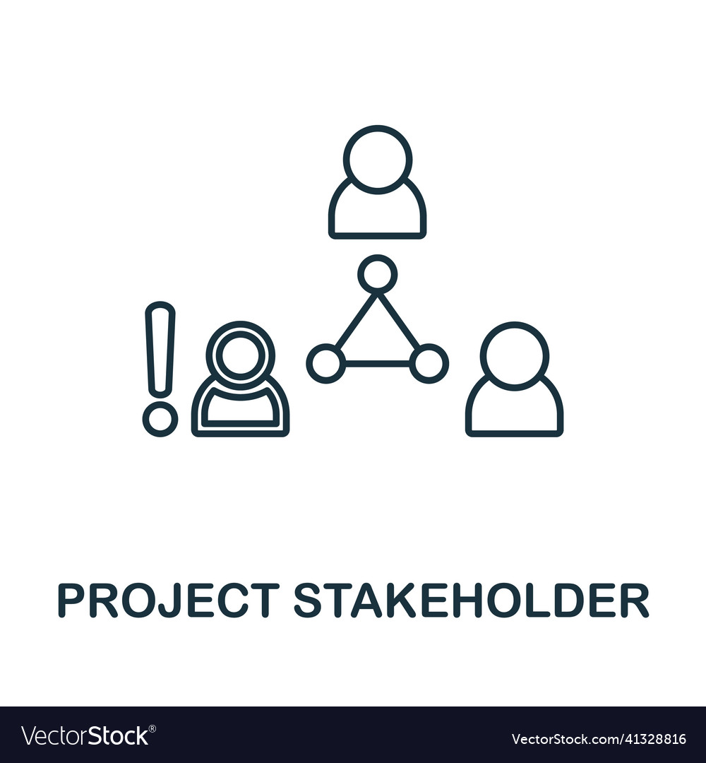 Project stakeholder icon line element from