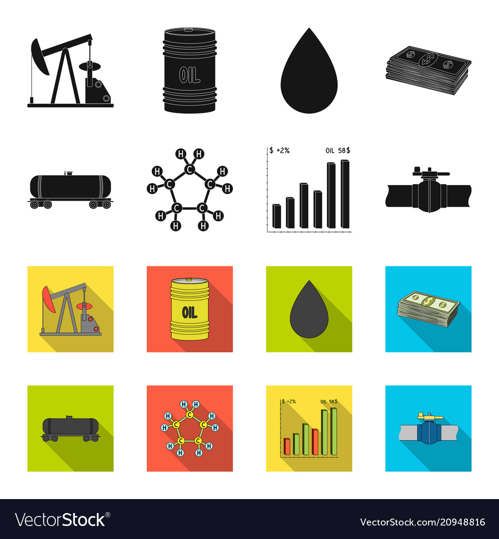 Railway tank chemical formula oil price chart Vector Image