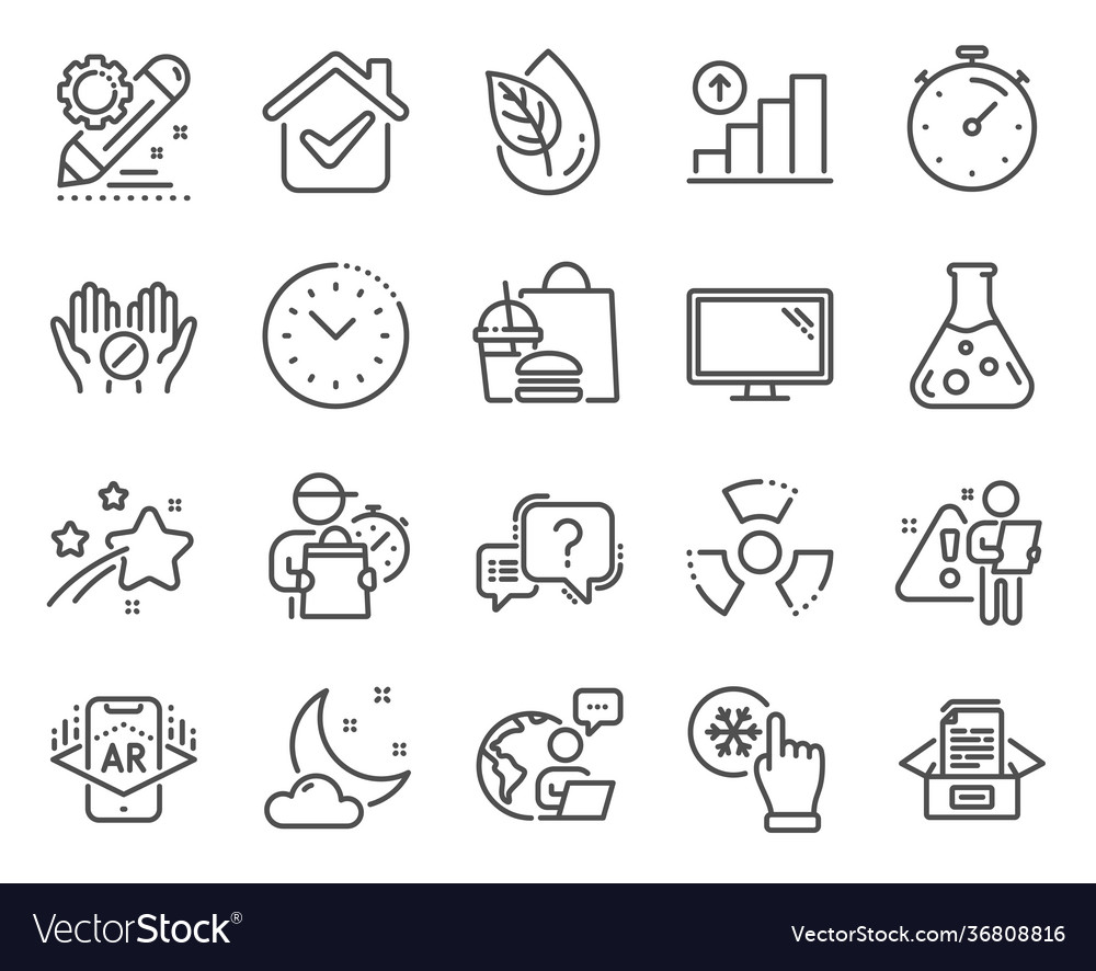Science icons set included icon as graph chart vector image Science icons set included icon as graph chart