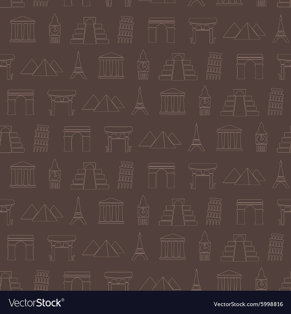 Seamless background with architectural monuments