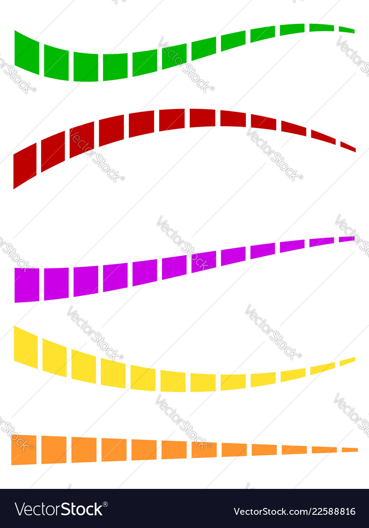 Set of colorful dashed lines in different vector image Set of colorful dashed lines in different